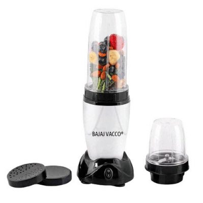 BAJAJ VACCO® Master Chef 1 Nutri Blender – Mixer Grinder - 500 Watts (2 Jars 2 Blades) White Colour
